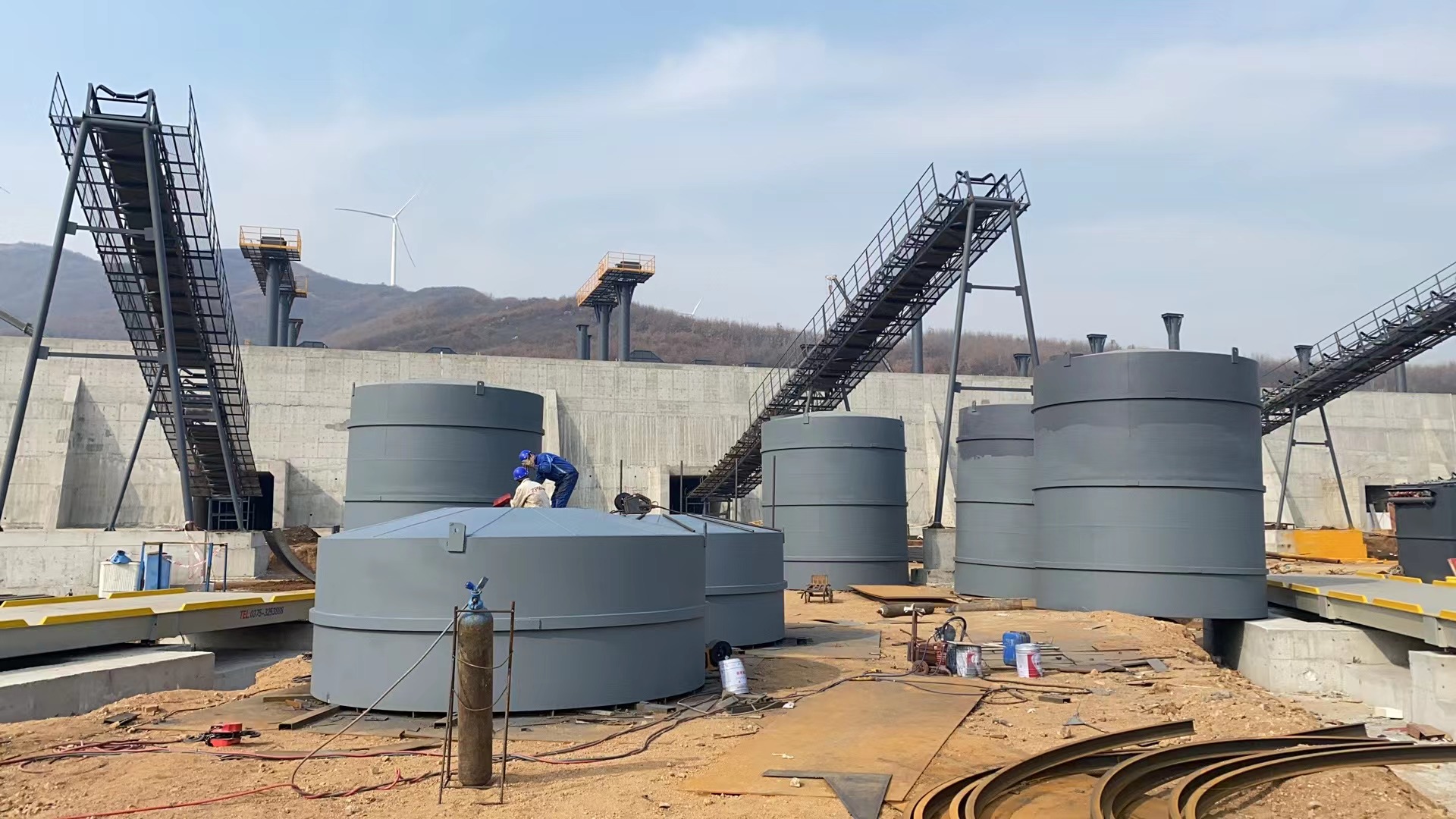 防城港骨料钢板仓河南项目大型骨料仓生产线进度
