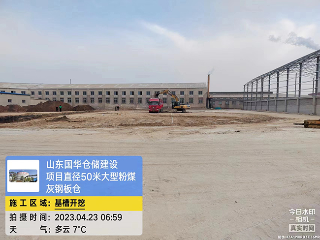 防城港大型粉煤灰钢板仓直径50米项目进场